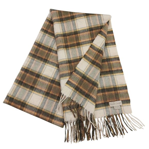 Aramita Campbell Scarf Adults One Size Brown Tartan Plaid Soft Cashmere Fringed - Picture 4 of 10